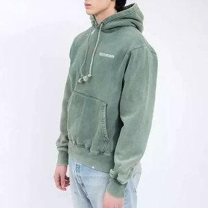 Sudadera con Capucha de Invierno para Hombre, 100% Algodón, Lavado Ácido, de Alta Calidad, Estilo Urbano, Diseño Sólido, Transpirable y de Secado Rápido, Superventas - Product Image 2