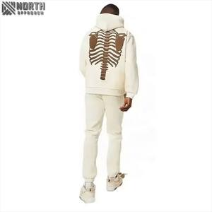 Ropa deportiva de invierno transpirable de alta calidad, 2 conjuntos de pantalones con capucha y cremallera completa de algodón 100% para hombre, conjuntos de chándal ligero Vintage - Product Image 2