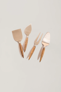 Glossy Steel Heads Stainless Steel <b>Cheese</b> <b>Knives</b> <b>Set</b> | <b>Set</b> of 4 Pieces <b>Cheese</b> <b>Knives</b> Stainless Steel <b>Cheese</b> Spreader Slicer Fork - Product Image 5