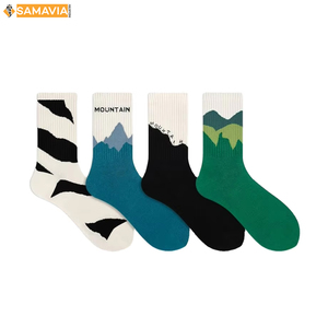 SAMAVIA <b>Breathable</b> Knitted Solid Sports <b>Socks</b> Comfortable Durable Moisture Control Athletic Wear OEM ODM Available low price - Product Image 3