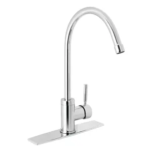 Mezclador de fregadero de una sola palanca cromado de cuello alto Foset Tubig caja de uso doméstico contemporáneo con 2 unidades Función de agua fría y caliente - Product Image 1