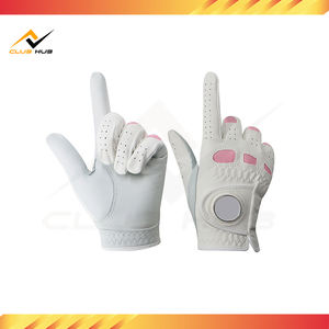 Venta al por mayor de guantes de golf de piel de oveja transpirables de alta calidad de diseño personalizado y logotipo de dedos completos de cuero desgaste OEM empaquetado - Product Image 3