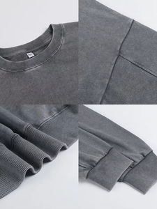 Sudadera de punto retro desteñida por el sol para Hombre | Patrón impreso | Ajuste de gran tamaño con hombros caídos | Ropa de invierno de alta calidad - Product Image 3