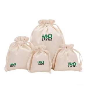 Precio de fábrica del fabricante directo BSCI Vietnam Bolsa de algodón de gran capacidad con cordón Logotipo personalizado Elegante moda de mujer Vintage - Product Image 5