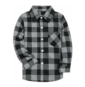 Breathable <b>Men's</b> Street Wear Fashion Casual Custom OEM 100% Cotton Black and White <b>Flannel</b> <b>Shirts</b> - Product Image 4