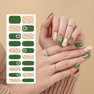 ShineB superventas de alta calidad 3D Donut estilo Gel Nail Wraps pegatinas 45899 Green Bean hecho en Corea para salones - Product Image 1