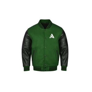 Veste de baseball bomber sur mesure OEM de haute qualité, veste universitaire en cuir avec patchs brodés en chenille pour hommes - Product Image 3