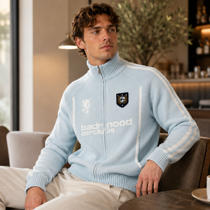 Cardigan personnalisé pour <span class=keywords><strong>homme</strong></span> en jacquard avec fermeture éclair, tricot vintage, pull d'<span class=keywords><strong>hiver</strong></span> respirant en nylon/coton, <span class=keywords><strong>col</strong></span> <span class=keywords><strong>roulé</strong></span> graphique de haute qualité - Product Image 3