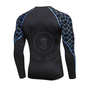 Vêtements de sport respirants et légers pour hommes, chemises de compression en tricot uni, écologiques, séchage rapide, spandex/polyester, manches longues - Product Image 2