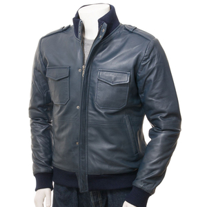 Chaqueta de cuero Real de estilo callejero para hombre Nuevo diseño de moda Cuero genuino Diseño de calle elegante para hombre Premium - Product Image 1
