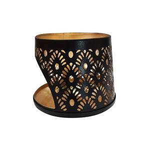 Bougie votive en métal noir doré pur fabriquée à la main d'une seule pièce avec un design et une qualité extra premium à très faible coût - Product Image 1