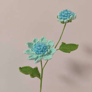 Flor de Ganchillo Azul Creativa Hecha a Mano, Producto Terminado, Venta al por Mayor Directa de Fábrica - Product Image 2