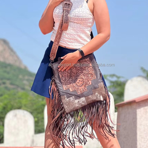 Gran oferta 2024, bolso de mano con flecos grandes de cuero para el pelo, bolso de hombro de cuero genuino para mujer con estilo, bolso cruzado de gran tamaño - Product Image 2