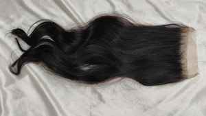 Raw Wholesale Virgin Cuticle Aligned Natural Genius Weft Wavy 6X6 Closures <b>one</b> Vendor Mink <b>Black</b> Indian Temple Human Hair - Product Image 5