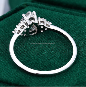 Haute qualité 1ct poire coupe Moissanite bague en diamant VVS1 fiançailles de mariage pour les femmes S925 en argent Sterling avec cadeau plaqué or - Product Image 4