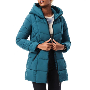 Parkas largas de Invierno para mujer Chaquetas de plumón de ganso personalizables con cuello con capucha Característica de burbuja impermeable Abrigos acolchados de moda - Product Image 6