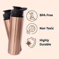 Bouteille d'eau en cuivre pur d'approvisionnement en gros avec bouteille d'eau de sport en cuivre Sipper du fabricant indien