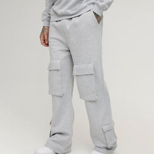 Hot Sale <b>Men's</b> Loose <b>Baggy</b> <b>Trousers</b> High Quality 100% Cotton Mid Waist Straight Plain Style Casual Custom <b>Men</b> <b>Baggy</b> <b>Trousers</b> - Product Image 2