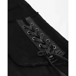 Pantalon de mode pour homme, style gothique punk, motard, grunge, avec lacets latéraux, jeans noir 2026 - Product Image 4