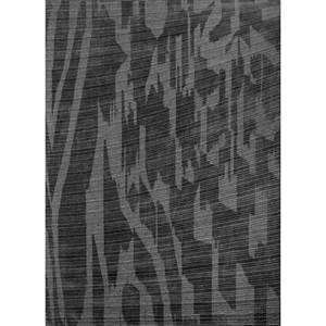 Alfombra Tesoro Hwv-51018 Tejida a Mano de Lana y Viscosa, Gris y Negra con Estampado Animal para Uso Doméstico - Product Image 1