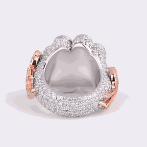 Fully <b>Iced</b> Out Hip Hop Diamond <b>Ring</b> For Party Wear Luxury Looking Lab Diamond <b>Ring</b> 14KT Gold Two Tone Color <b>Ring</b> - Product Image 3