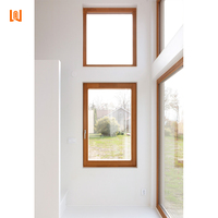 Design américain Fenêtres modernes en bois revêtues d'aluminium Fenêtres à battant à ouverture horizontale Fenêtres en bois d'aluminium