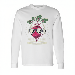 T-shirt à manches longues en coton bio avec motif Betteraves fraîches de la ferme locale, vêtement promotionnel pour agriculteurs à haute visibilité - Product Image 2