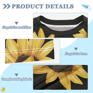 Camiseta de Manga Corta para Niños, Transpirable, Ecológica, para Artes Marciales Mixtas, Cuello Redondo, Secado Rápido, Estampado de Girasol - Product Image 5