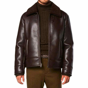 Blouson de moto en cuir d'agneau pour homme, hiver 2026, fermeture éclair, respirant, grande taille, écologique, coupe-vent, service OEM, vente en gros à bas prix - Product Image 1