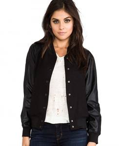 เสื้อแจ็คเก็ตปักลายแบบกำหนดเอง ออกแบบโลโก้ของคุณเอง เสื้อแจ็คเก็ตผู้หญิง เสื้อแจ็คเก็ตวาร์ซิตี้ผู้หญิงแบบกำหนดเอง - Product Image 6