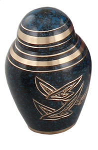 Metal Cremation Urn with customized Finish <b>for</b> Human or Pet <b>Ashes</b> Small Keepsake Funeral Urn <b>for</b> Pets with blue velvet <b>box</b> - Product Image 2