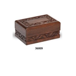 Grande urne funéraire adulte en bois noir pour cendres humaines Urne funéraire de forme rectangulaire avec sac en velours gratuit - Product Image 6