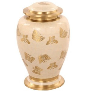 Unique Gift pink and silver butterfly Aluminum Cremation Urn for Human Ashes Bulk Order Custom <b>Engraved</b> Memorial Urn Silver - Product Image 4