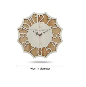 Nova Chegada Relógio De Parede De Madeira Decorativo white & Brown Relógios com design exclusivo Melhor Presente De Aniversário com Baixa praga preço