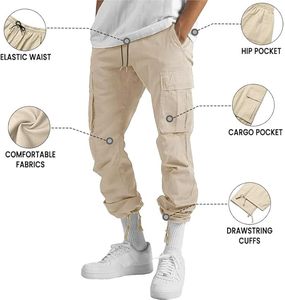 <b>Men</b> Multi Pocket Cargo Pants Spring and Autumn New <b>Men's</b> <b>Overalls</b> Cargo Pant European and American - Product Image 5