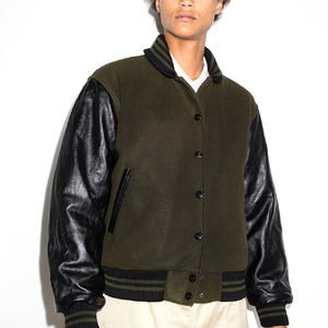 2026 Men's Fashion Slim Fit Bomber Baseball Varsity <b>Jacket</b> Custom Made <b>Canvas</b> <b>Jacket</b> with Stand CollegeBaseballjacket for men - Product Image 5