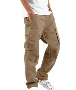 กางเกงคาร์โก้ผ้าแคนวาสทรงหลวมสำหรับผู้ชาย ผ้าฝ้ายคุณภาพสูง รับสกรีนโลโก้ เอวยางยืด น้ำหนักเบา สไตล์ลำลอง - Product Image 3