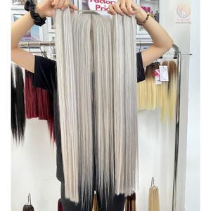 Paquetes de cabello humano recto de hueso dibujado doble de pelo crudo virgen Remy vietnamita con pelucas con cierre de encaje precio al por mayor barato - Product Image 2