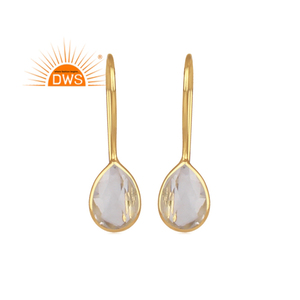 Nouvelle arrivée Boucles d'oreilles en argent sterling plaqué or 18 carats avec cristaux naturels et pierres précieuses en quartz Fabricant de bijoux personnalisés - Product Image 1