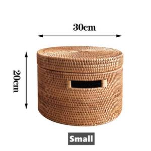 Natural Restaurant Woven Storage <b>Basket</b> Snacks <b>Basket</b> Rattan Serving Tray Food Round Rattan Tray - Product Image 6