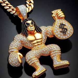 Pendentif en diamant Moissanite plaqué or 14 carats bijoux en argent sterling 925 personnalisés pour les fêtes de style Hip Hop - Product Image 2