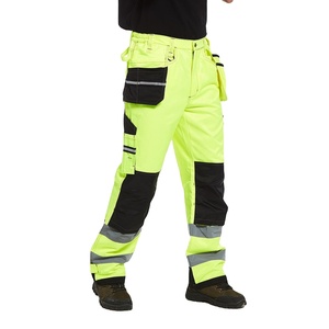 New High <b>Men</b> Reflective Cargo <b>Work</b> Pants Safety Hi Vis <b>Trousers</b> Custom OEM Private Label Factory Supplier - Product Image 4