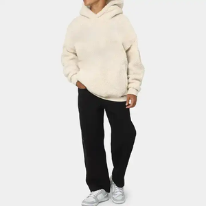 Sweat à capuche en laine d'agneau surdimensionné personnalisé couleur unie sweats à capuche vierges sweats unisexe hiver Sherpa laine d'agneau à capuche - Product Image 5