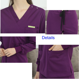 Ensemble de gommage médical élégant dernière vente en gros de haute qualité sur mesure tissu extensible confortable pour le personnel de santé - Product Image 5