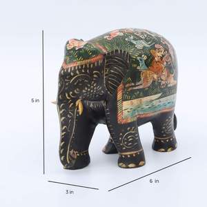 Elefante hecho a mano, figurita de madera negra, mesa ligera, decoración del hogar con función de instalación - Product Image 2