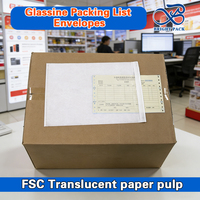 Pochette d'expédition en papier glassine durable sans plastique |   Porte-documents recyclable avec enveloppe pour liste de colisage