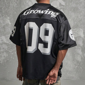 Custom Sublimated Mesh Flag Football Jersey American Football Wear Mesh Embroidery Stitched Football Jersey T-Shirt High Quality - Product Image 2