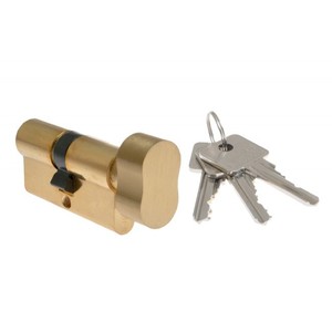 Cylindre de porte B-Harko H6 50k/30mm, laiton, avec bouton, 6 broches, classe 6.0, 3 clés - Product Image 1