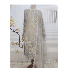 Última colección de ropa de mujer, vestidos de Boutique de mujer pakistaní para fiesta y boda/traje de Boutique de 3 piezas bordado - Product Image 1