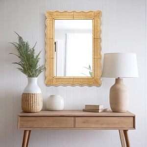 MEILLEUR VENDEUR! TienPhong vente en gros 2025 miroir mural en osier fabriqué à la main pour salon bohème, salle de bain, entrée - Product Image 4